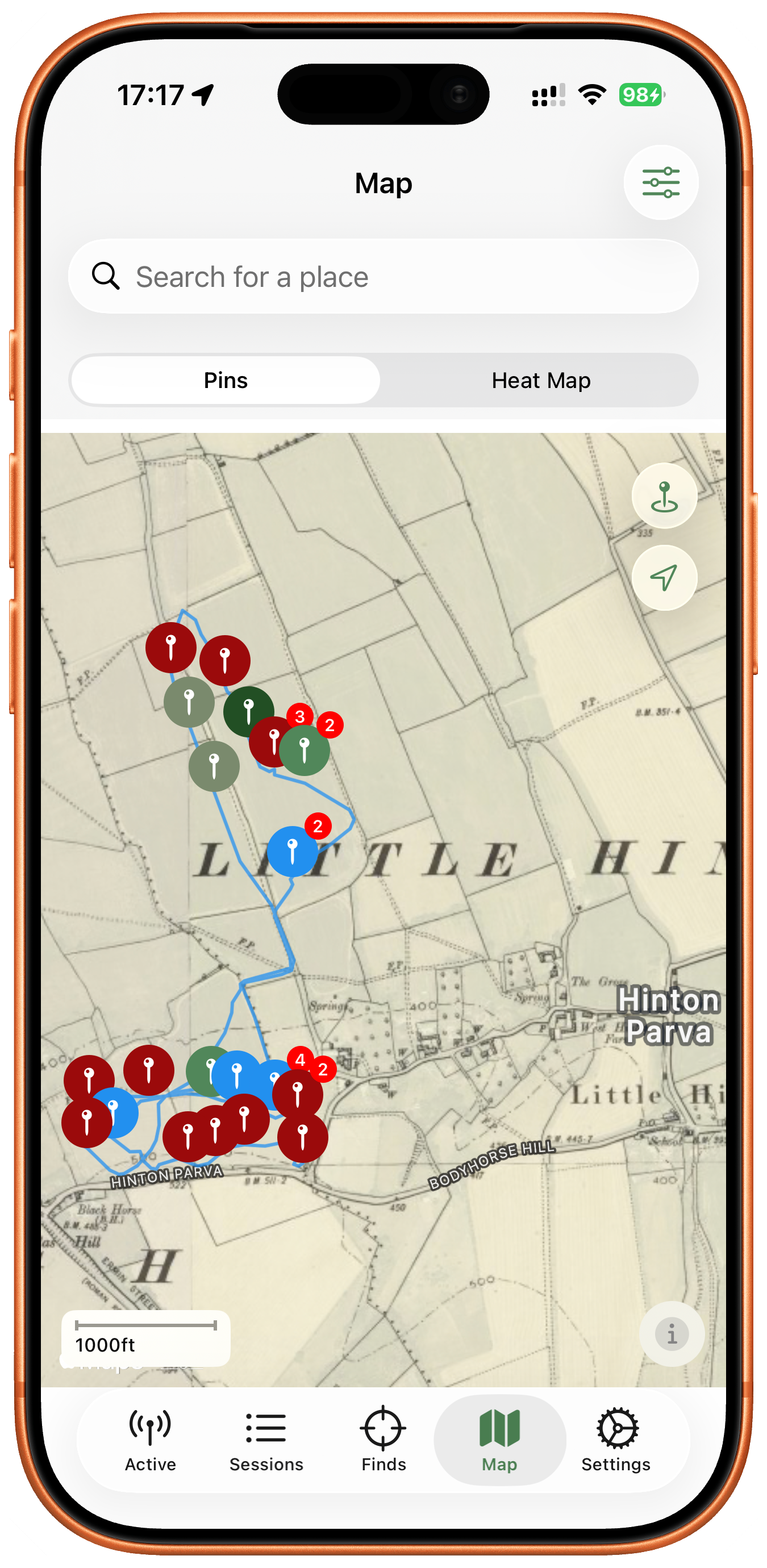Historic map overlay